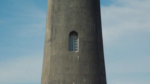 Window Close-Up of Lighthouse. Light House, Dark, Scary, Isolation, Bird Stock Footage 133510586