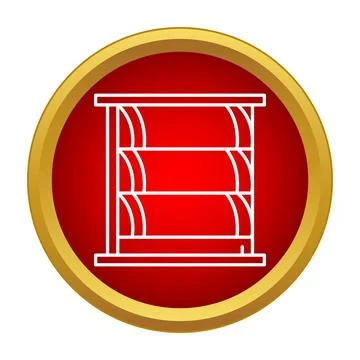 Window with closed shutters icon in circle frame Illustrazione stock
