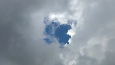 Window From the Clouds in the Sky. Photograph of a Blue Sky with Clouds.  Stock Footage 201265101