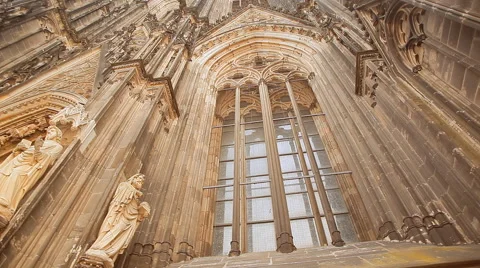 A window of Cologne Cathedral in Germany Stock Footage 58859515