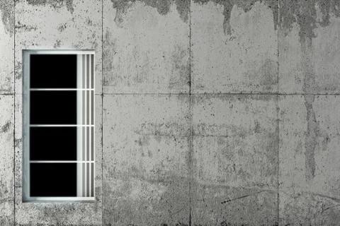 Window on concrete wall Stock Illustration