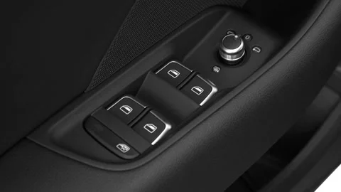 Window control buttons close up 2016 Audi A3 Premium Plus 2.0 TFSI Stock Footage 159852471