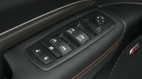 Window control buttons close up 2016 Dodge Durango R/T Stock Footage 159894712