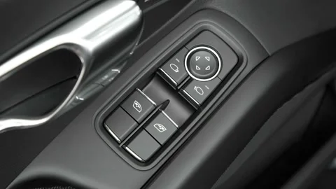 Window control buttons close up 2017 Porsche 718 Boxster Stock Footage 159898262