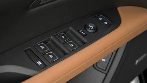 Window control buttons close up 2017 Cadillac CT6 Premium Luxury Stock Footage 159912300