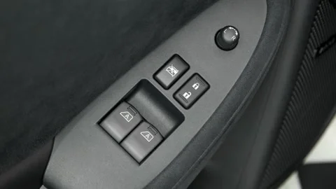 Window control buttons close up 2017 Nissan 370Z Nismo Video stock 159932220