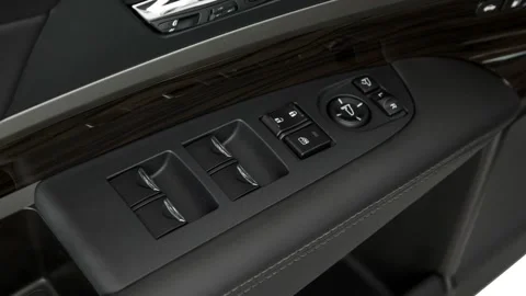 Window control buttons close up 2017 Acura RLX with Technology Package Stock Footage 159949475