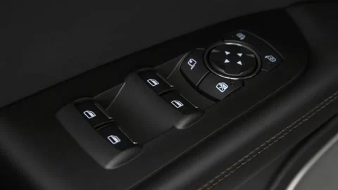 Window control buttons close up 2017 Lincoln MKX Black Label Stock Footage 159956883
