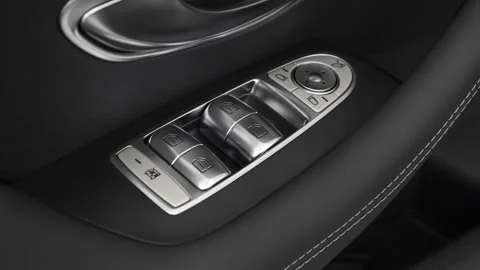 Window control buttons close up 2019 Mercedes-Benz E-Class E450 Stock Footage 160036443