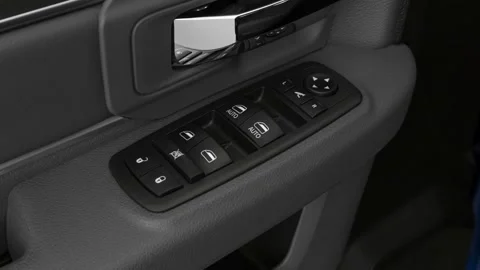 Window control buttons close up 2019 RAM 1500 Classic Big Horn Stock Footage 160042251
