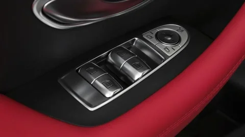 Window control buttons close up 2019 Mercedes-Benz E-Class AMG E 53 Stock Footage 160050451