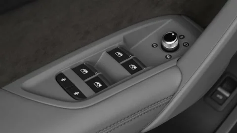 Window control buttons close up 2019 Audi SQ5 Premium Plus 3.0 TFSI Stock Footage 160053205