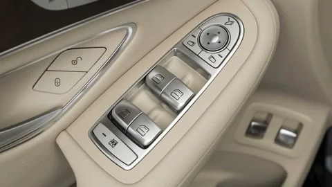 Window control buttons close up 2019 Mercedes-Benz GLC-class GLC 350e 4MATIC Stock Footage 160055281