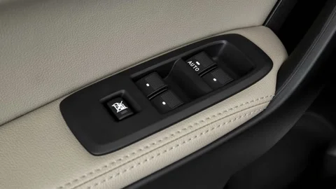Window control buttons close up 2019 Ford Ranger Lariat Stock Footage 160061678
