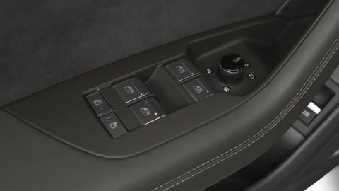 Window control buttons close up 2020 Audi A7 Prestige 55 TFSI Stock Footage 160108101