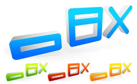 Window control buttons from the menu bar of a software window. Minimize, maxi イラスト素材