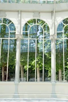 Window in the Crystal palace Stock Photos