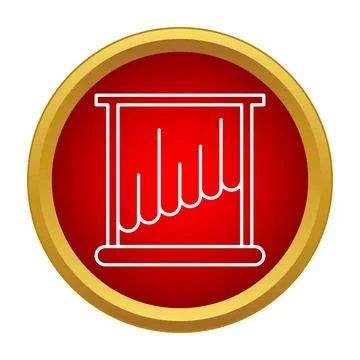 Window curtain icon on a bold red background Illustrazione stock