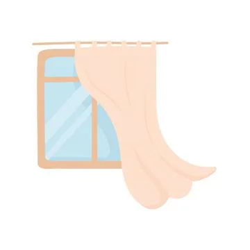Window with curtain Stock Illustration