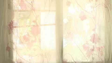 Window curtain moving by wind , in room  Chiangmai Thailand. Stock Footage 160886229
