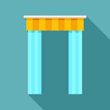 Window curtain with valance flat design illustration Stock Illustration