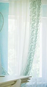 Window with curtain,interiors background Stock Photos