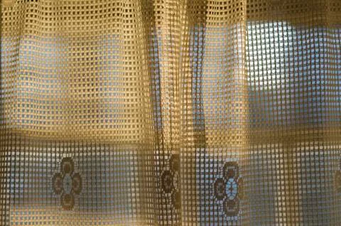 Window with curtains in the evening light abstract background Stock Photos