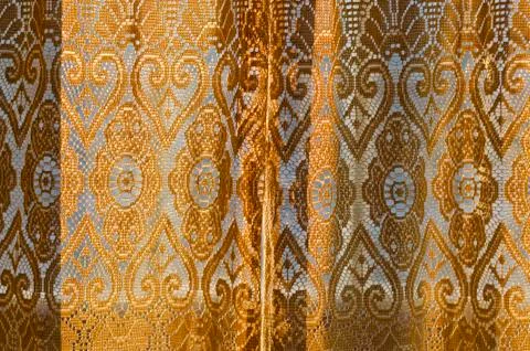 Window with curtains in the evening light abstract background Stock Photos