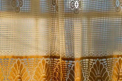 Window with curtains in the evening light abstract background Stock Photos