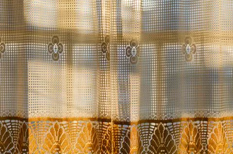 Window with curtains in the evening light abstract background Stock Photos