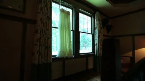 Window with curtains Stock Footage 20567967