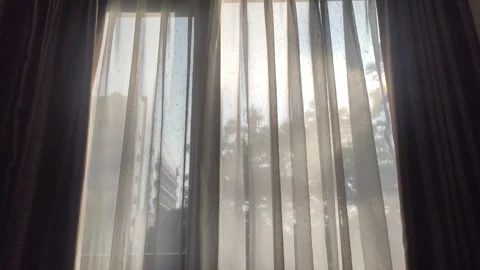 A Window with Curtains 스톡 동영상 347339071