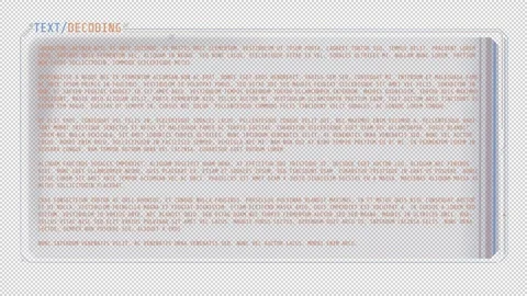 A window for decoding a large array of text with scan effect. Stock Footage 242387184