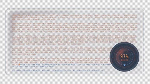 A window for decoding a large array of text with percentage loader. Stock Footage 244825586