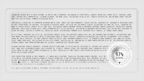 A window for decoding a large array of text with percentage loader. Video stock 244946893