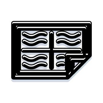 Window decoration with wavy lines black and white sticker Illustrazione stock