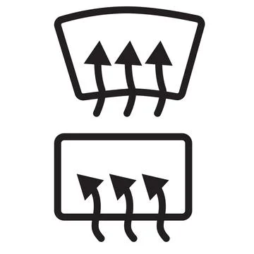 Window defrost icon on white background. windshield defrost sign. rear window Stock Illustration
