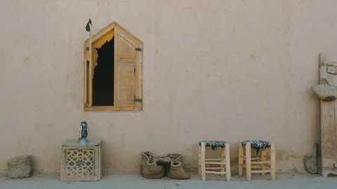 Window in the desert of Agafay Video stock 108617385