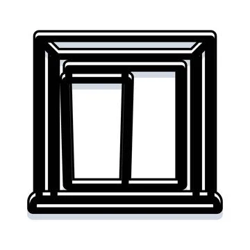 Window design icon providing architectural element view Illustrazione stock