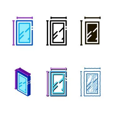 Window dimensions icon vector outline edition Ilustración de archivo