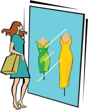 Window display Stock Illustration