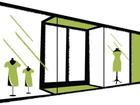 Window display Stock Illustration