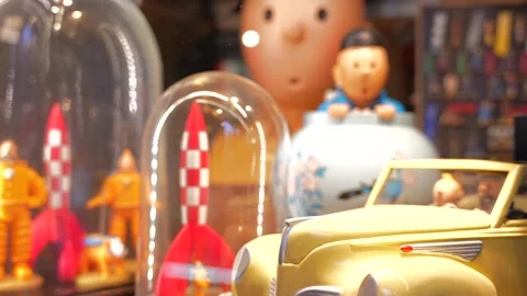 Window Display of Miniature Shop in Paris. France 11.24.2023 near Palais Royal Stockbeeldmateriaal 304682025