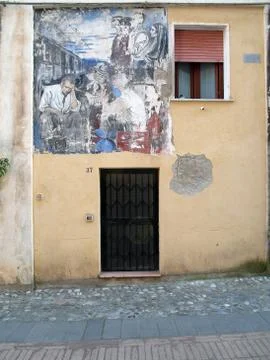 Window door and murals Stock Photos
