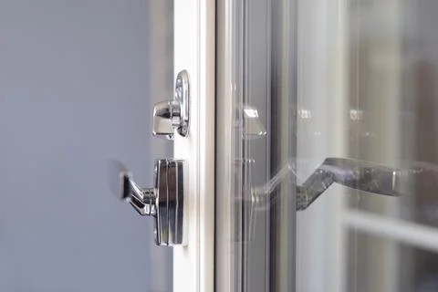 Window door with chrome handle Foto stock