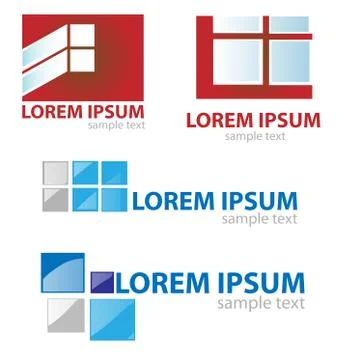 Window &amp; door symbol set Stock Illustration