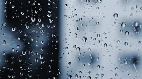 Window drops. Beautiful background for rain and bad weather. Stock Photos