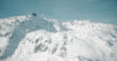 Window with drops winter Video stock 87577797