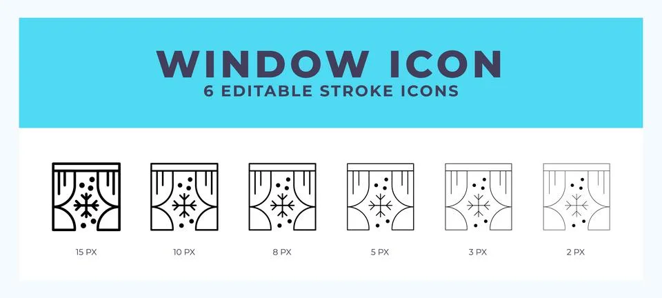 Window editable line icon. Vector illustration with different stroke. Illustrazione stock