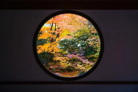 The Window of Enlightenment in Genko An temple Stock Photos